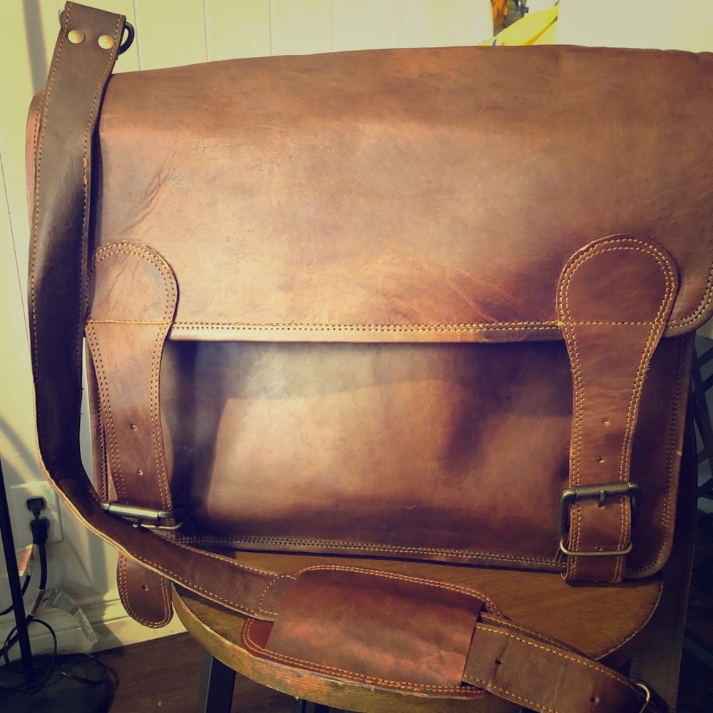 Brown Leather Messenger Bag